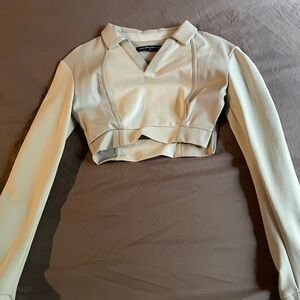 Manière De Voir Beige V-Neck Top